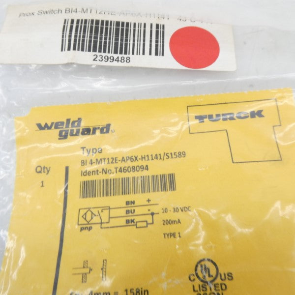 TURCK BI4-MT12E-AP6X-H1141/S1589 T4608094 10-30VDC NSMP