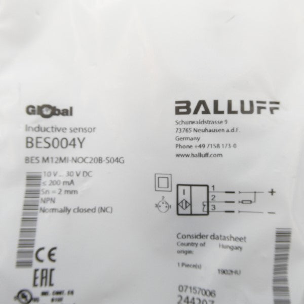 BALLUFF BESM12MI-NOC20B-S04G BES004Y 10-30VDC NSMP