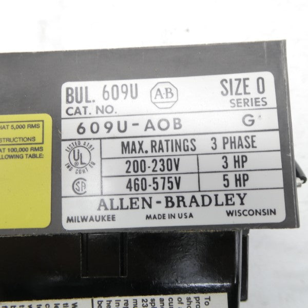 ALLEN BRADLEY 609U-AOB SER. G 460-575V NSNP