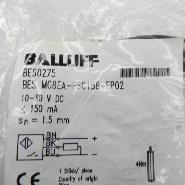 BALLUFF BESM08EA-PSC15B-EP02 BES0275 10-30VDC NSMP
