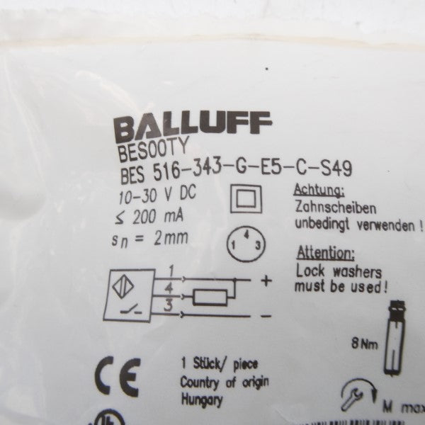 BALLUFF BES516-343-G-E5-C-S49 BES00TY 10-30VDC NSMP
