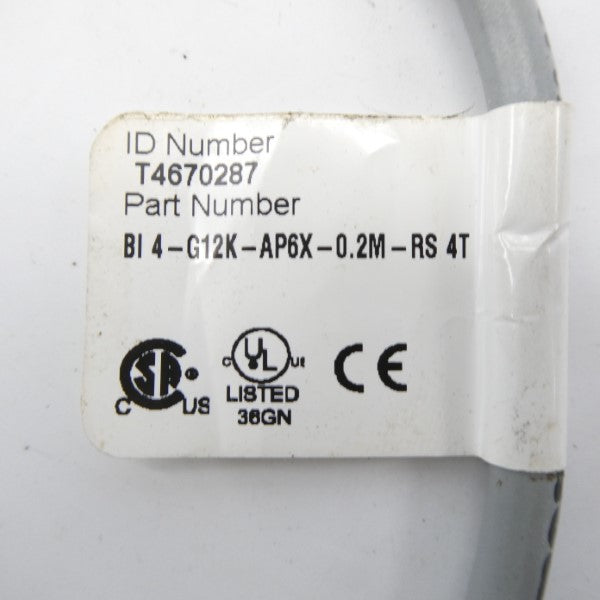 TURCK BI4-G12K-AP6X-0.2M-RS4T T4670287 NSNP