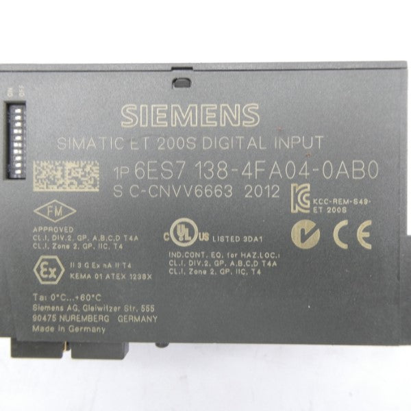 SIEMENS 6ES7138-4FA04-0AB0 24VDC UNMP