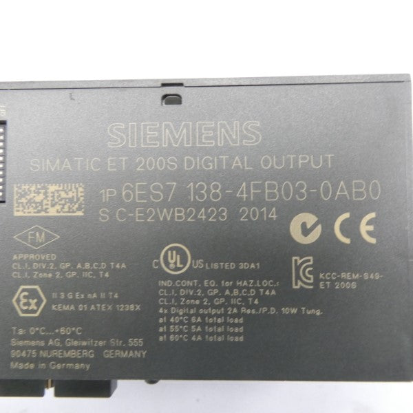 SIEMENS 6ES7138-4FB03-0AB0 24VDC 2A NSNP