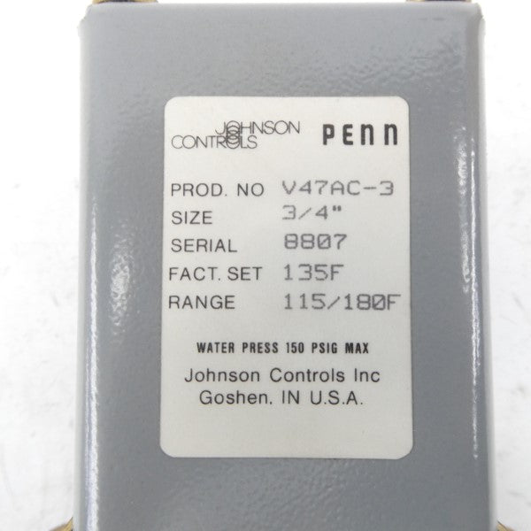JOHNSON CONTROLS V47AC-3C 115-180'F 3/4" NSMP