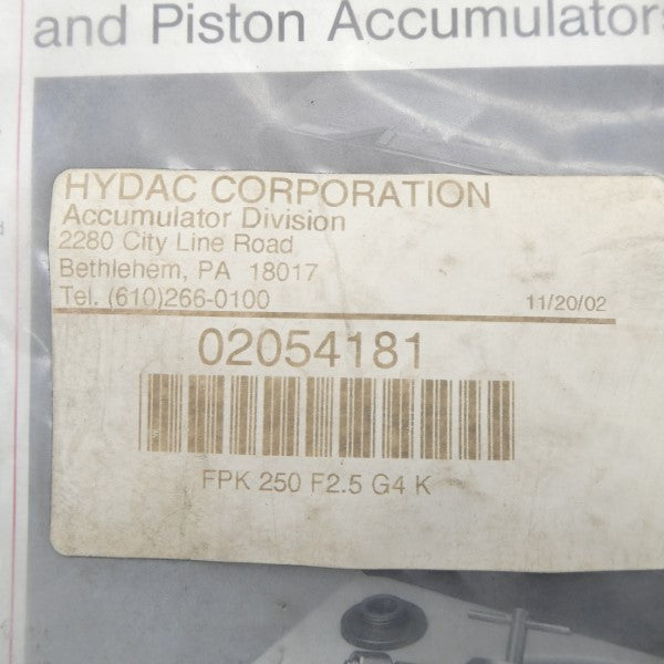 HYDAC 02054181 FPK250F2.5G4K NSMP