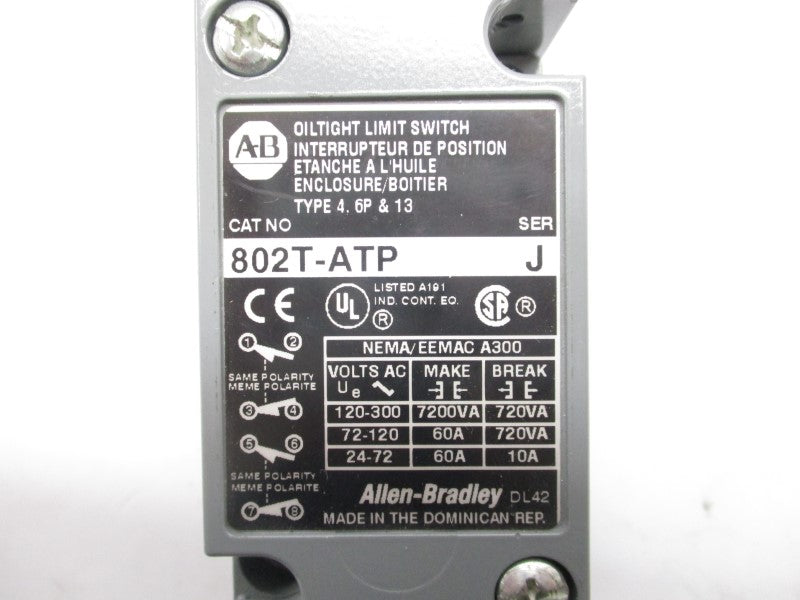 ALLEN BRADLEY 802T-ATP SER. J 120-300VAC 60A (AS PICTURED) NSNP