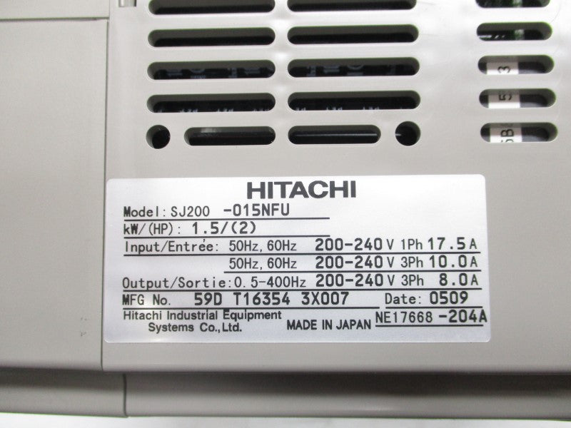 HITACHI SJ200-015NFU 200-240V 17.5A NSMP