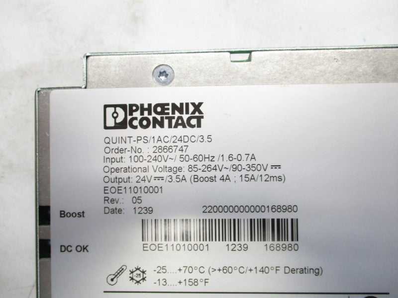 PHOENIX CONTACT QUINT-PS/1AC/24DC/3.5 2868747 100-240V 0.7-1.6A NSMP