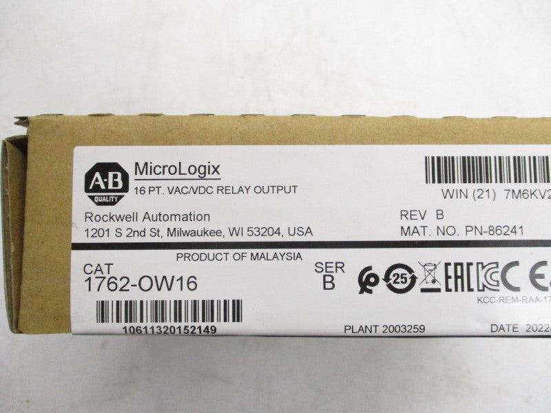 ALLEN BRADLEY 1762-OW16 SER. B DATE: 2022 NSFS
