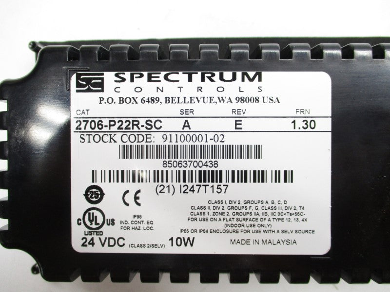 SPECTRUM CONTROLS 2706-P22R-SC SER. A F/W 1.30 24VDC REV. E NSMP