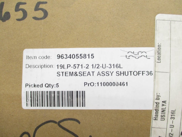 ALFA LAVAL 9634055815 19LP-571-21/2-U-316L (PKG OF 6) NSMP