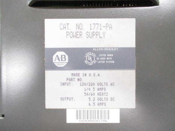 ALLEN BRADLEY 1771-PA 120/220VAC 1/0.5A NSNP