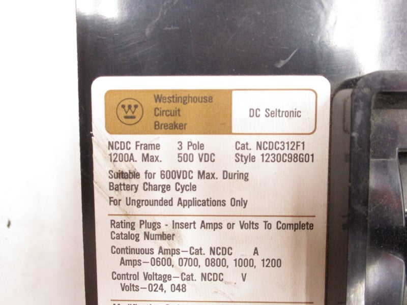 WESTINGHOUSE NCDC312F1 500VDC 1200A NSMP