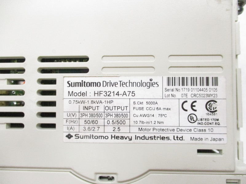 SUMITOMO HF3214-A75 380/500V 3.6/2.7A UNMP