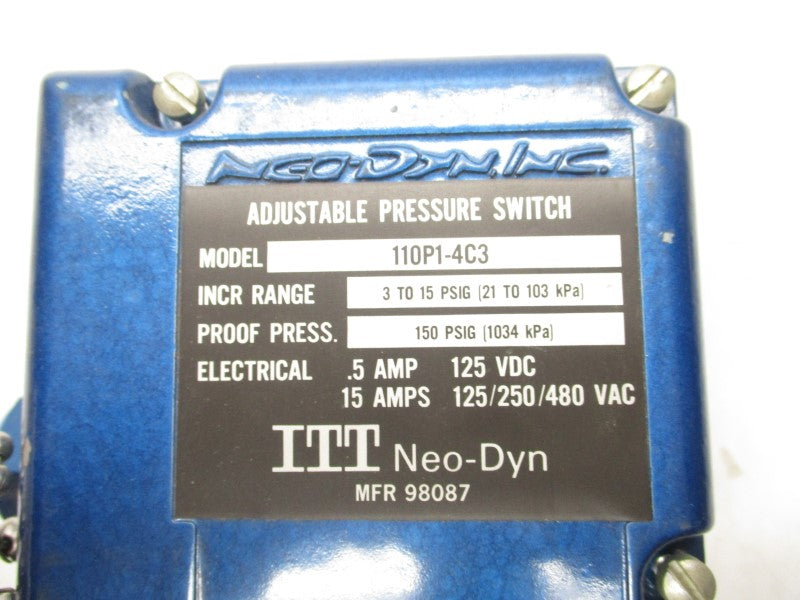 ITT 110P1-4C3 480VAC 15A 150PSI NSMP
