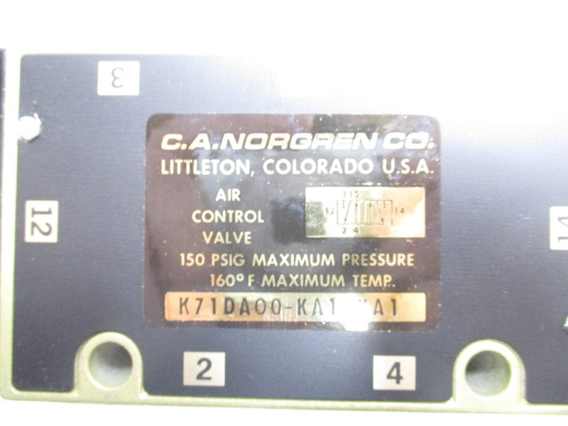 NORGREN K71DA00KA1KA1 150PSI NSMP