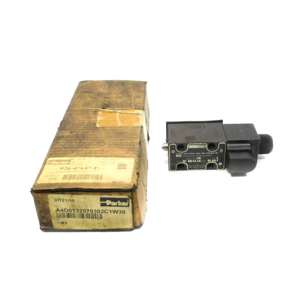 PARKER A4D0132070302C1W30 120V .6A 4000PSI (AS PICTURED) NSMP