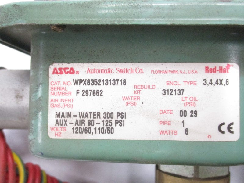ASCO WPX83521313718 110/120V 300PSI 1" NSNP