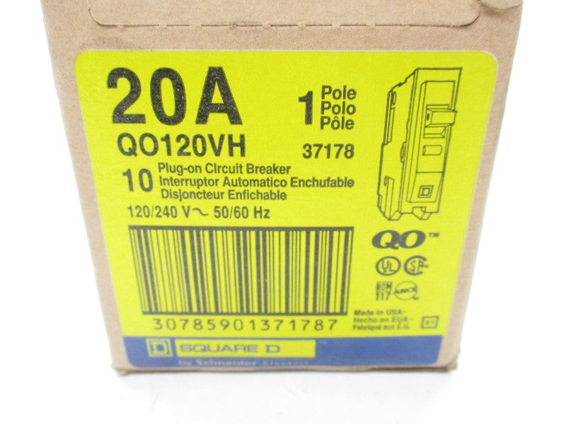 SQUARE D QO120VH 120/240V 20A (PKG OF 10) NSMP