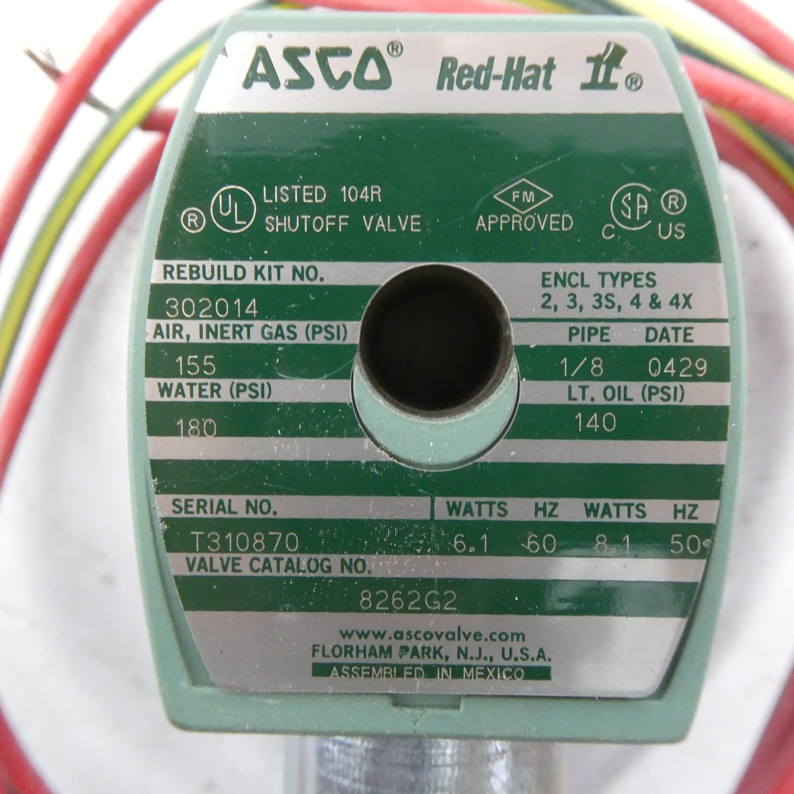 ASCO 8262G2 110/120V 180PSI 1/8" (AS PICTURED) NSNP