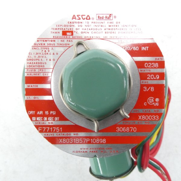 ASCO X8031B57P10898 120V 15PSI 3/8" NSMP
