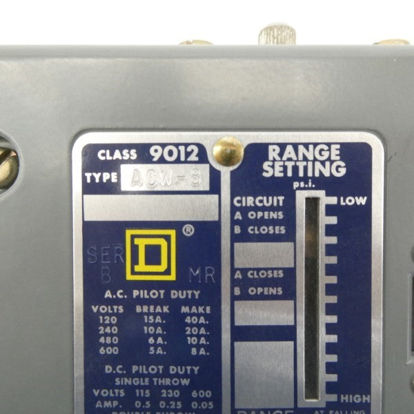 SQUARE D 9012ACW-8 SER. B 600V 15A NSNP