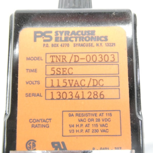 PS SYRACUSE ELECTRONICS TNR/D-00303 115VAC/DC 5S NSNP