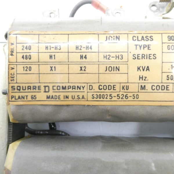 SQUARE D S30025-526-50 480V UNMP