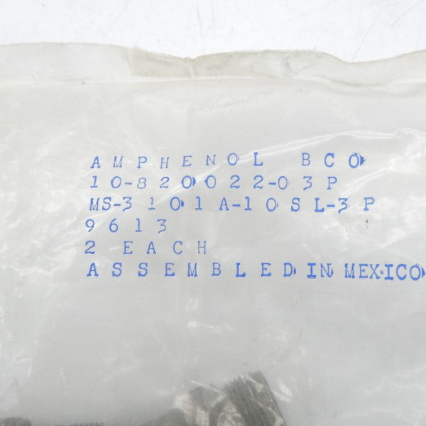 AMPHENOL 10-820022-03P MS-3101A-10SL-3P (PKG OF 2) NSMP