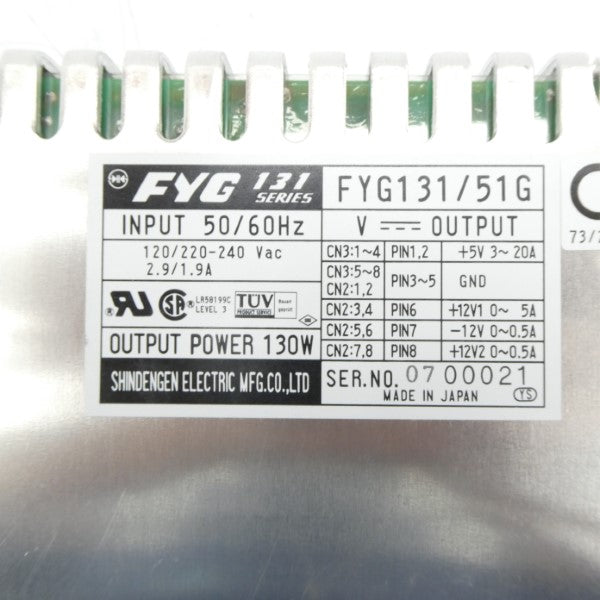 SHINDENGEN ELECTRIC FYG131/51G 120/220-240VAC 2.9/1.9A NSNP