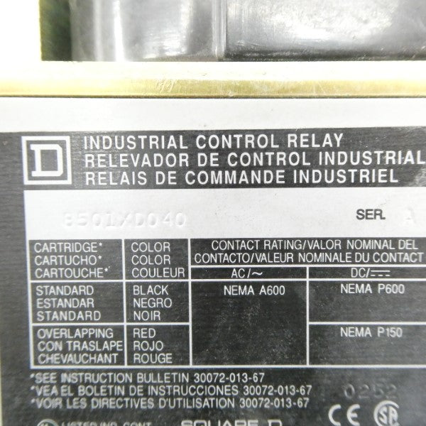 SQUARE D 8501XDO40 SER. A 110/120V NSNP