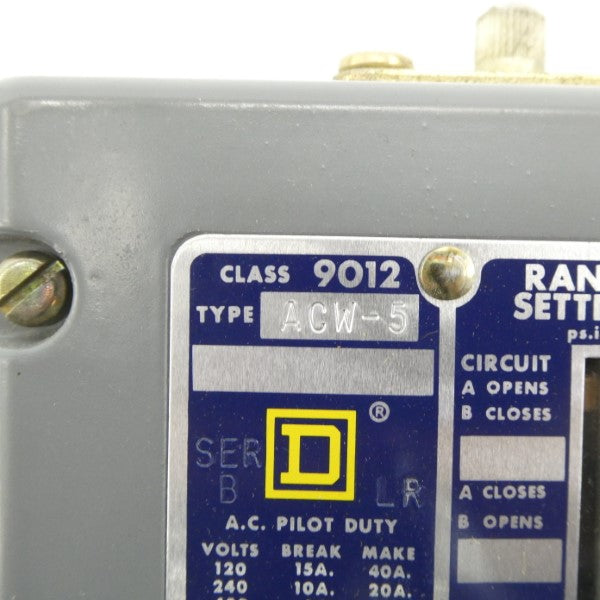 SQUARE D 9012ACW-5 SER. B 600VAC 4-8PSI NSMP
