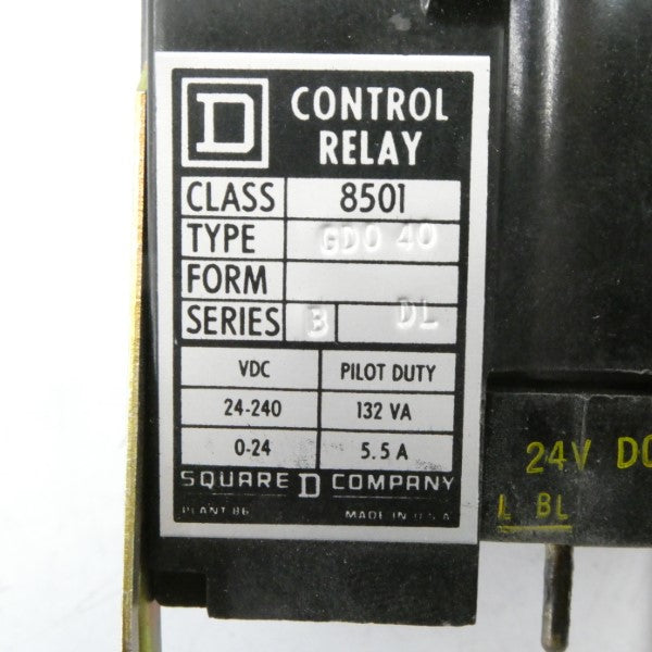 SQUARE D 8501GDO40 SER. B 24VDC NSNP