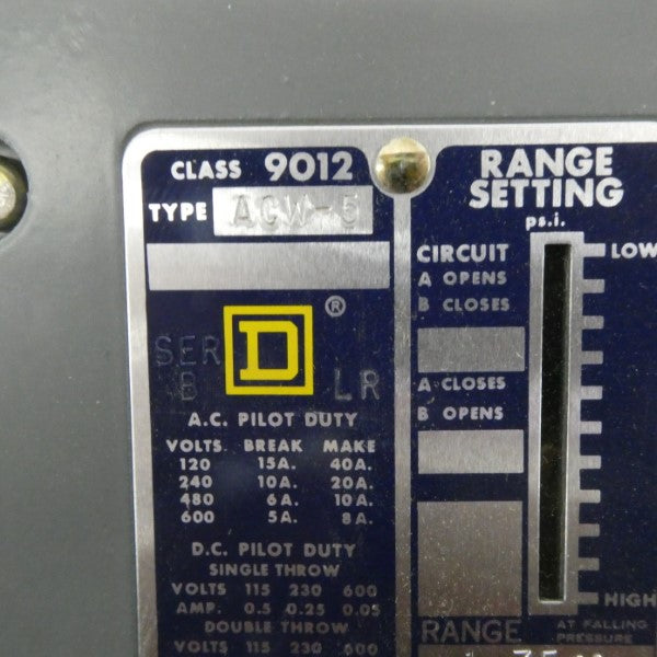 SQUARE D 9012ACW-5 SER. B 600V 5A NSNP