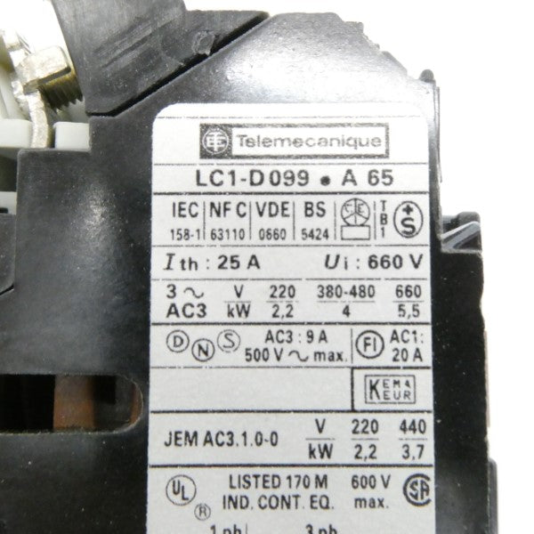 TELEMECANIQUE LC1D099MA65 240V 25A NSMP