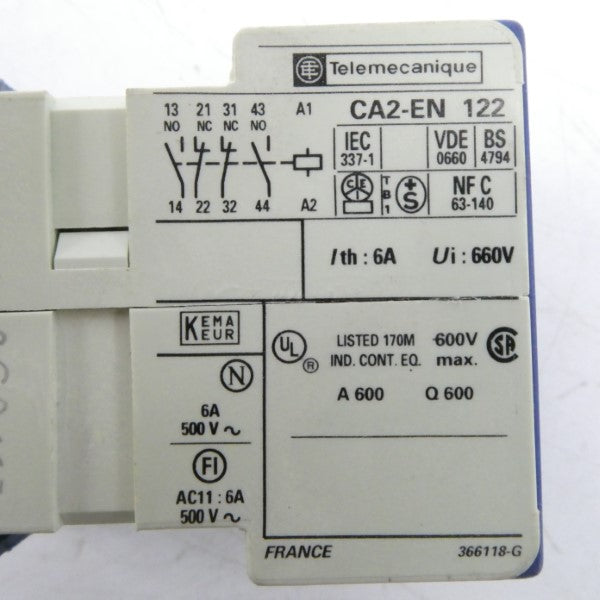 TELEMECANIQUE CA2EN122F 100/110-100/120V 6A NSMP