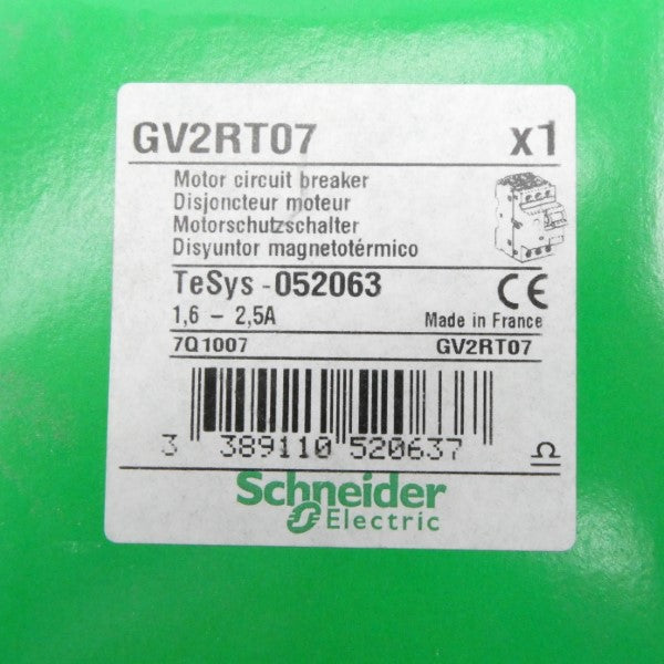 SCHNEIDER ELECTRIC GV2RT07 1.6-2.5A NSFS