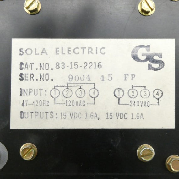 SOLA ELECTRIC 83-15-2216 240VAC NSNP