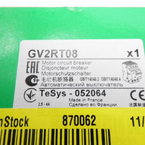 SCHNEIDER ELECTRIC GV2RT08 2.5-4A NSFS