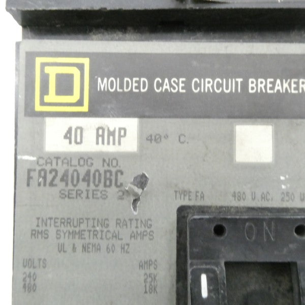 SQUARE D FA24040BC SER. 2 480V 40A NSNP