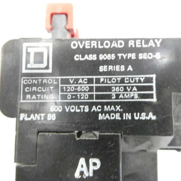 SQUARE D 9065SEO-5 SER. A 600VAC 3A NSNP