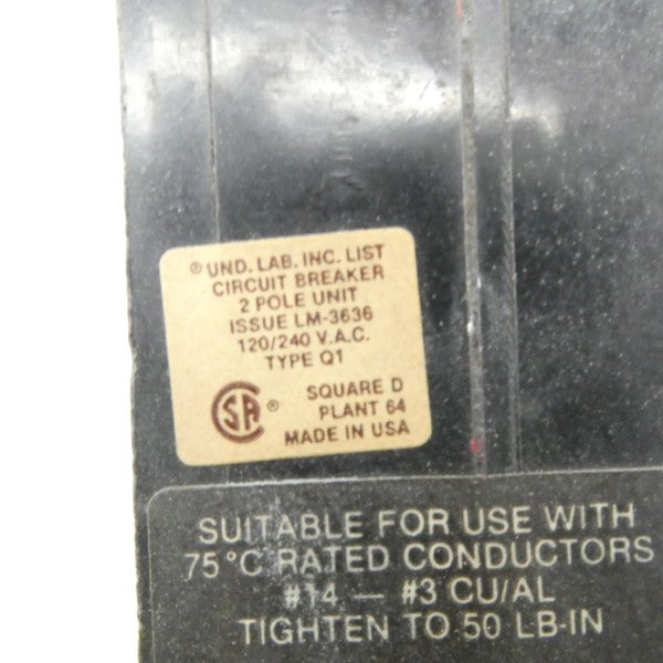 SQUARE D Q1240 120/240VAC 40A UNMP
