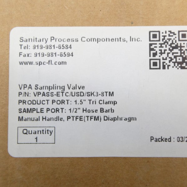 SANITARY PROCESS COMPONENTS VPASS-ETC/USD/SK3-8TM NSFS