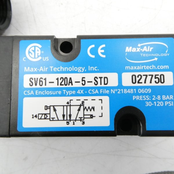 MAX AIR SV61-120A-5-STD 110/120V 30-120PSI NSMP