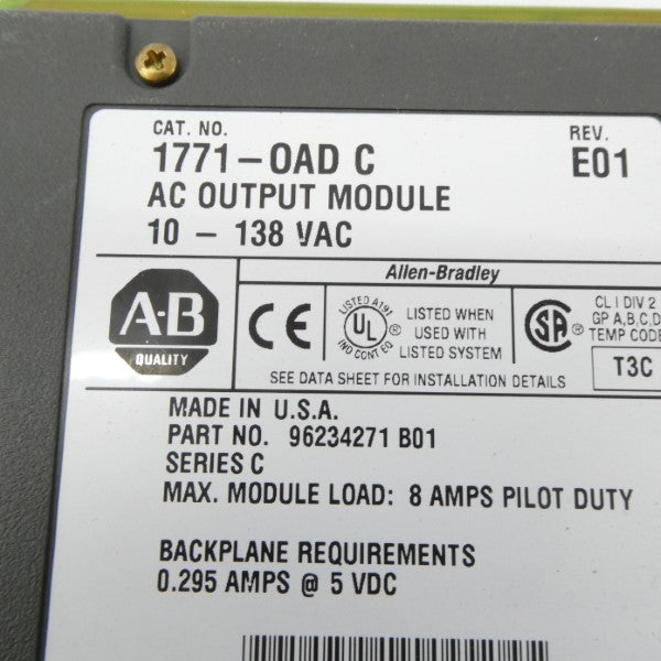 ALLEN BRADLEY 1771-OAD SER. C 10-138VAC 8A REV. E01 UNMP