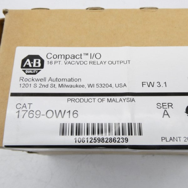 ALLEN BRADLEY 1769-OW16 SER. A F/W 3.1 DATE: 2016 NSFS