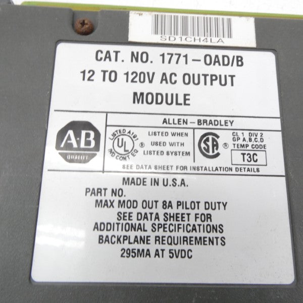 ALLEN BRADLEY 1771-OAD SER. B 12-120VAC (NO TERMINAL) UNMP