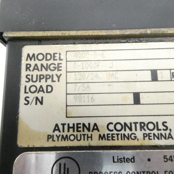 ATHENA CONTROLS 4000-B-E 120/240VAC 0-1000'F NSNP