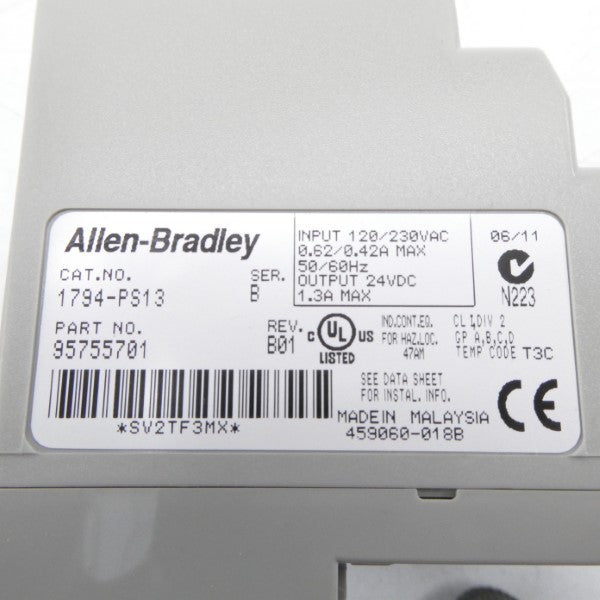 ALLEN BRADLEY 1794-PS13 SER. B 120/230VAC 0.42/0.62A REV. B01 NSMP